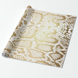 Contemporary Golden White Python Snake Skin Vip Presentpapper