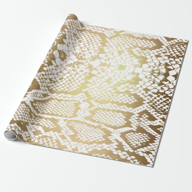 Contemporary Golden White Python Snake Skin Vip Presentpapper (Utrullad)