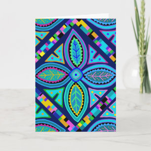Contemporary Granny Square Flower Kort