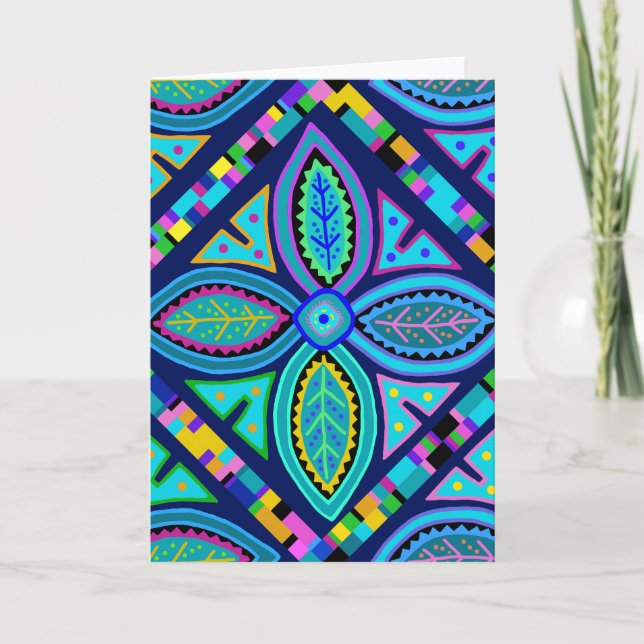 Contemporary Granny Square Flower Kort (Framsida)