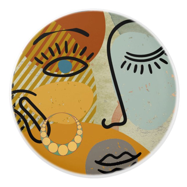 Contemporary Graphics Ansikte Silhouette Knopp (Framsidan)