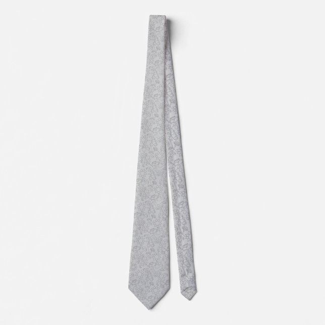 Contemporary Grått Abstrakt Print Necktie Slips (Framsida)