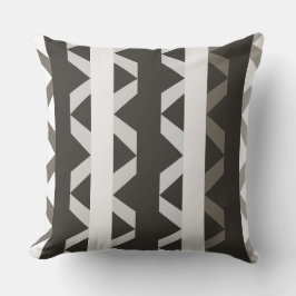 Contemporary Grått White Triangle Rand Mönster Kudde