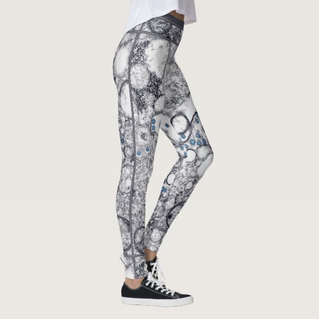 Contemporary Gray Blue Abstraction Special Paint Leggings (Höger)