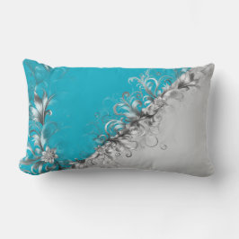 Contemporary Grey and Turquoise Decorative Lumbarkudde