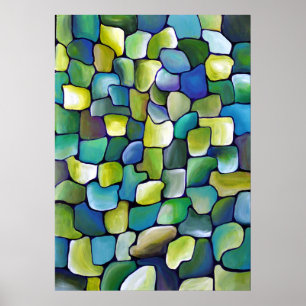 Contemporary Grönt Mönster Poster