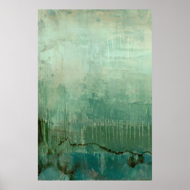 Contemporary Grönt vattenfärg Poster (Framsidan)