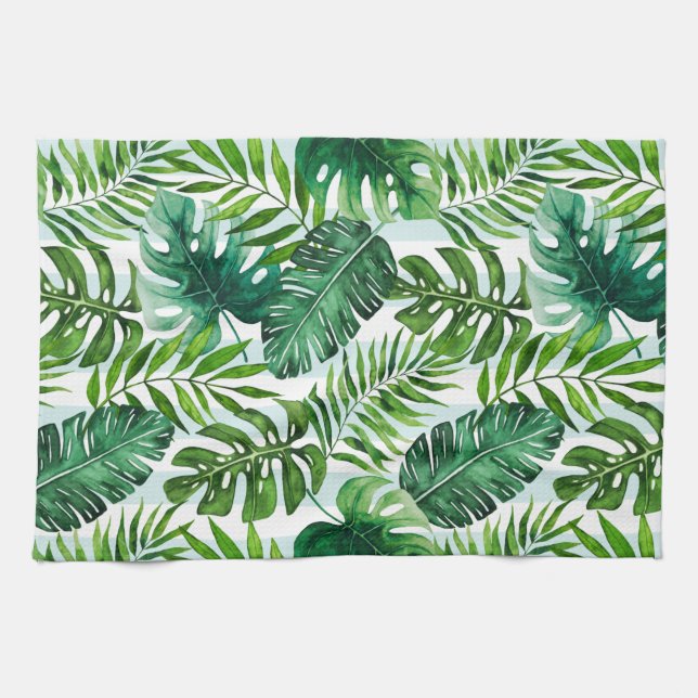 Contemporary Grönten Tropical Löv  Kökshandduk (Horisontell)