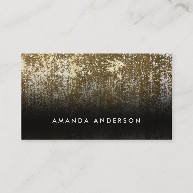 Contemporary Grunge White och Guld Visitkort (Framsida)