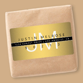 Contemporary Guld-adressetikett för återvändandead Fraktsedel