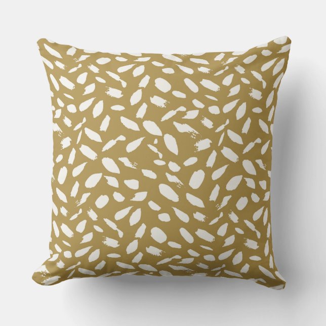 Contemporary Guld Brushstrokes Kudde (Framsida)