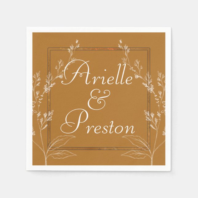 Contemporary Guld och vit Pappersservett (Framsidan)