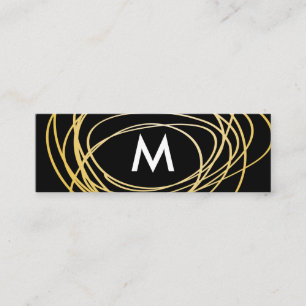 Contemporary Guld Scribbles med Monogram Mini Visitkort