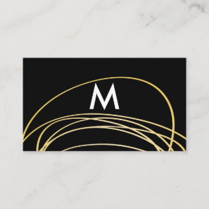 Contemporary Guld Scribbles med Monogram Visitkort