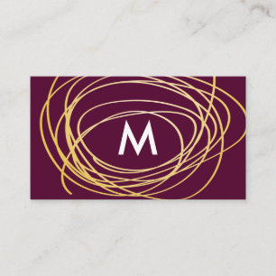 Contemporary Guld Scribbles med Monogram Visitkort