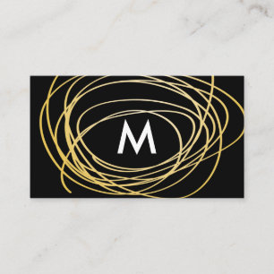 Contemporary Guld Scribbles med Monogram Visitkort