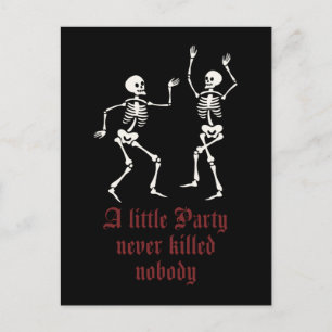 Contemporary Halloween-skelett Vykort