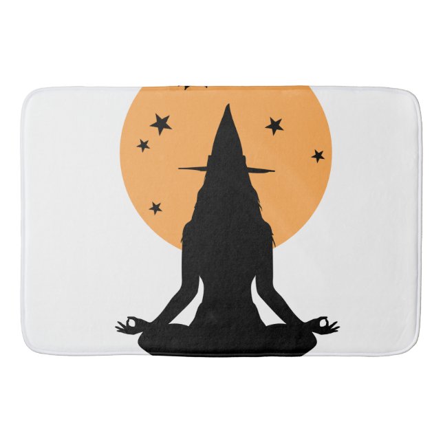 Contemporary Halloween yoga Witch Badrumsmatta (Framsidan)