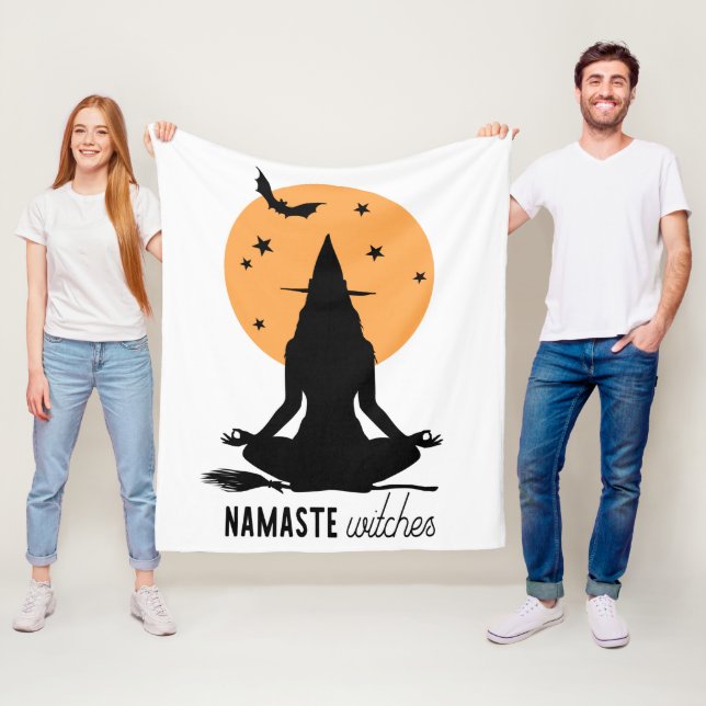 Contemporary Halloween yoga Witch Fleecefilt (På plats)