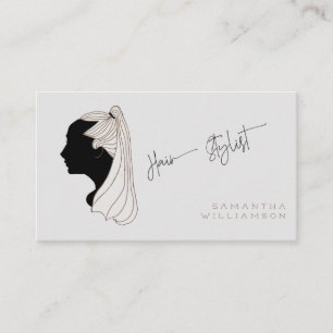 Contemporary Hand-Drawn Image Hair Stylist Visitkort