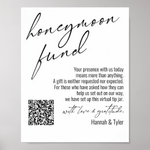 Contemporary Honeymoon Fund QR-kodsignatur - enkel Poster