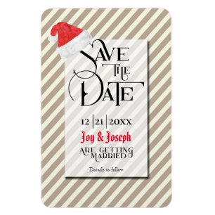 Contemporary jul Bröllop med Red Santa Hat Magnet