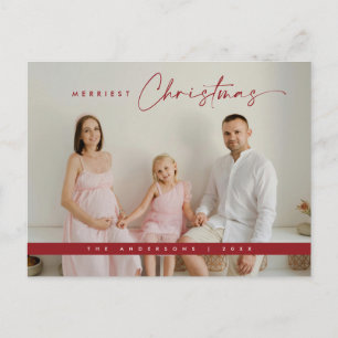 Contemporary jul Hälsning, familjefoto Vykort