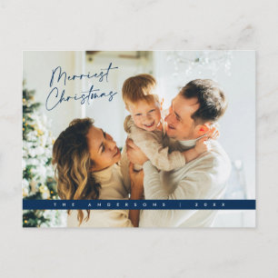 Contemporary jul Hälsning, familjefoto Vykort