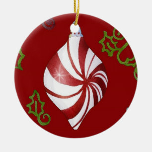 Contemporary Jul Peppermint Candy Ornament