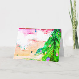 Contemporary Julgran Helgdag Kort