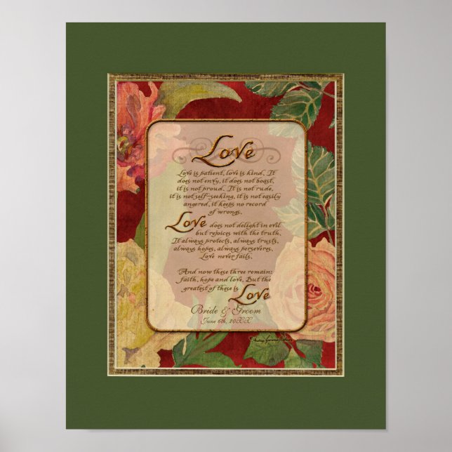 Contemporary Kärlek Kapitel 1 Corinthians 13 Poster (Framsidan)