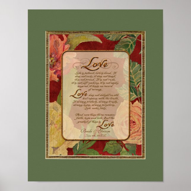 Contemporary Kärlek Kapitel 1 Corinthians 13 Poster (Framsidan)