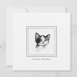 Contemporary Kattskiss av Domestic Shorthair Anteckningskort