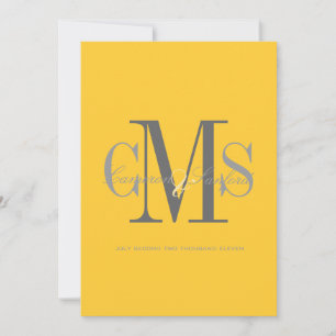 Contemporary + klass/gult + grått inbjudningar