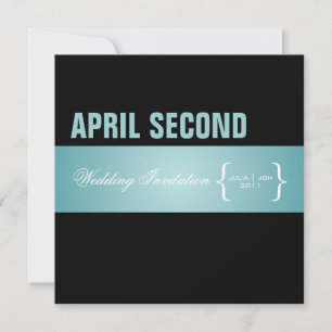 Contemporary + klass/teal+ svart inbjudningar