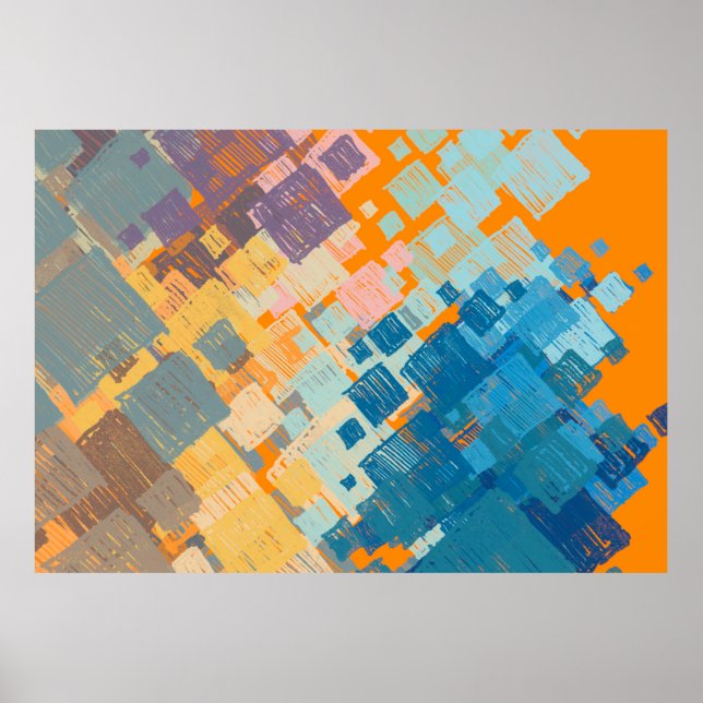 Contemporary konst. Färgfull struktur. Modern teck Poster (Framsidan)