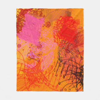 Contemporary konst. Hand konst... färgfull struktu Fleecefilt