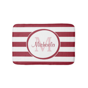 Contemporary Large Red Rand Namn och Monogram Badrumsmatta