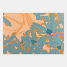 Contemporary Leaf Design in Peach