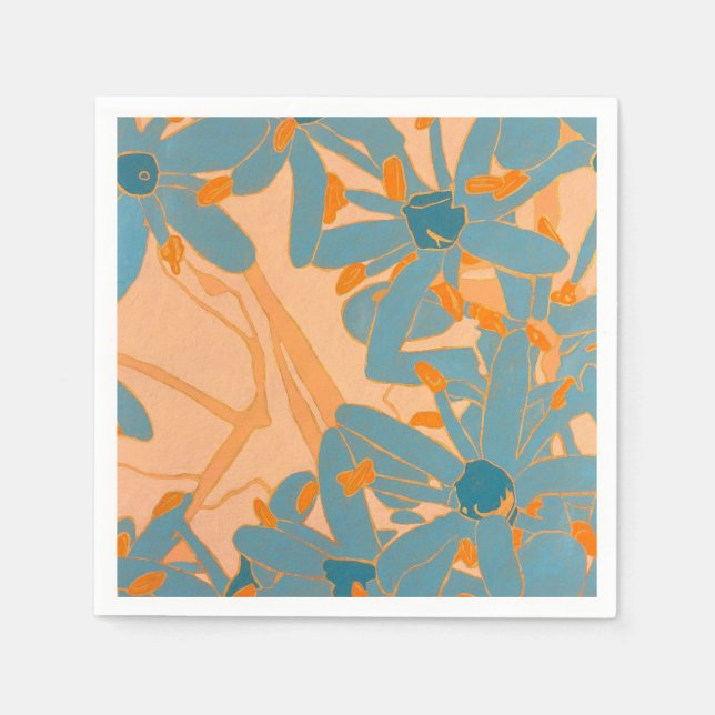 Contemporary Leaf Design in Peach  Pappersservett (Framsidan)