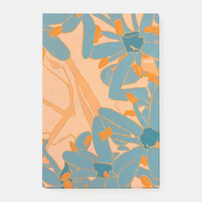 Contemporary Leaf Design in Peach Post-it Block (Framsida)