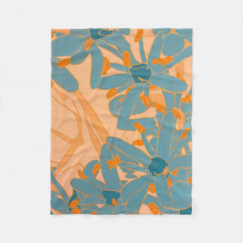 Contemporary Leaf Design Peach Fleecefilt
