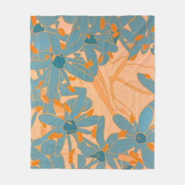 Contemporary Leaf Design Peach Fleecefilt