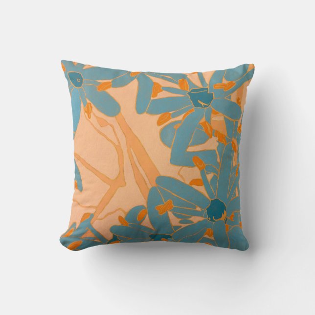 Contemporary Leaf Design Peach Kudde (Framsida)