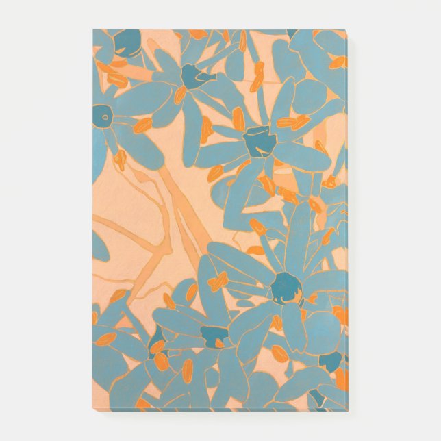 Contemporary Leaf Design Peach Post-it Block (Framsida)