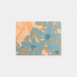 Contemporary Leaf Design Peach Post-it Block