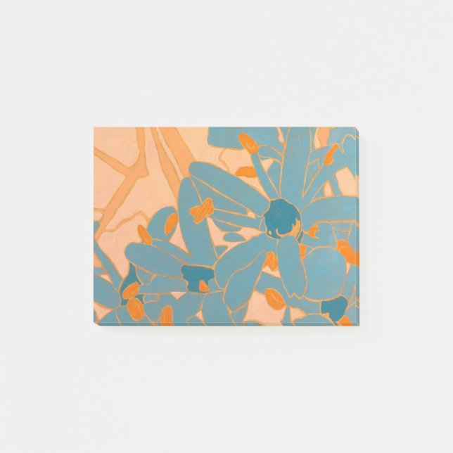 Contemporary Leaf Design Peach Post-it Block (Framsida)