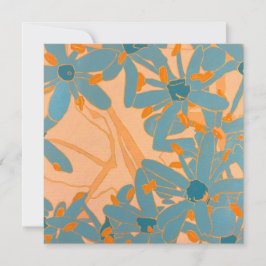 Contemporary Leaf Design Peach Tack Kort