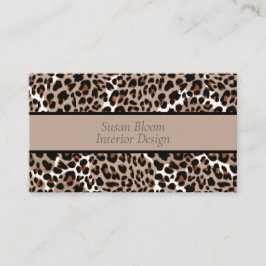 Contemporary Leopard Spots Brown och Tan Visitkort