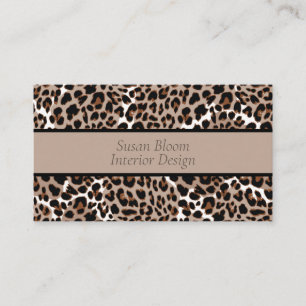 Contemporary Leopard Spots Brown och Tan Visitkort